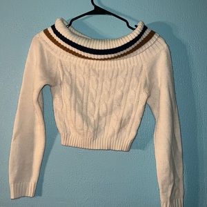 Off White folded neck sweater